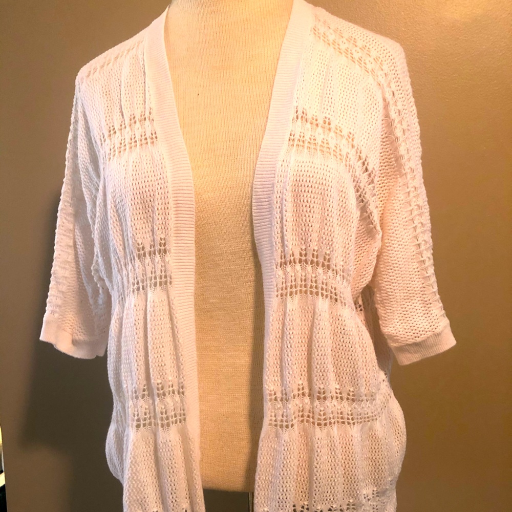 H&M cream open front cardigan